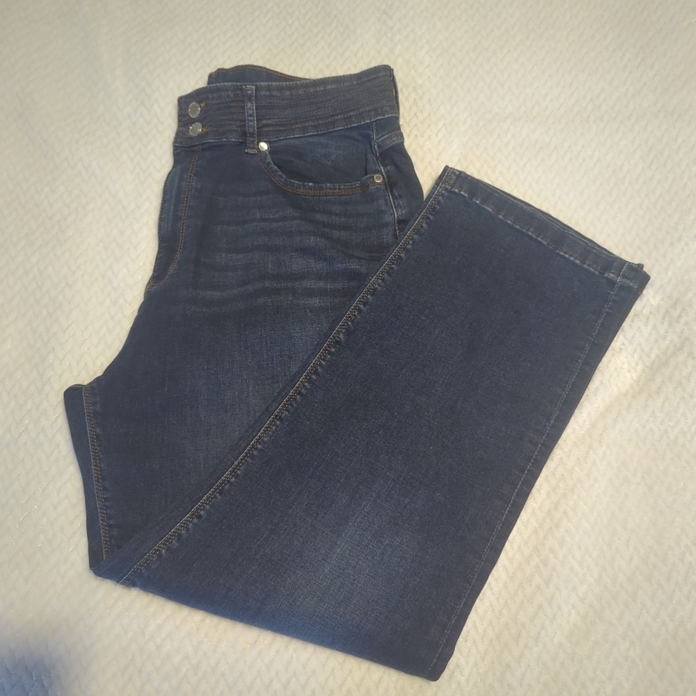 Karl Lagerfeld Jeans Straight Leg Medium Wash Women's Plus Size 16